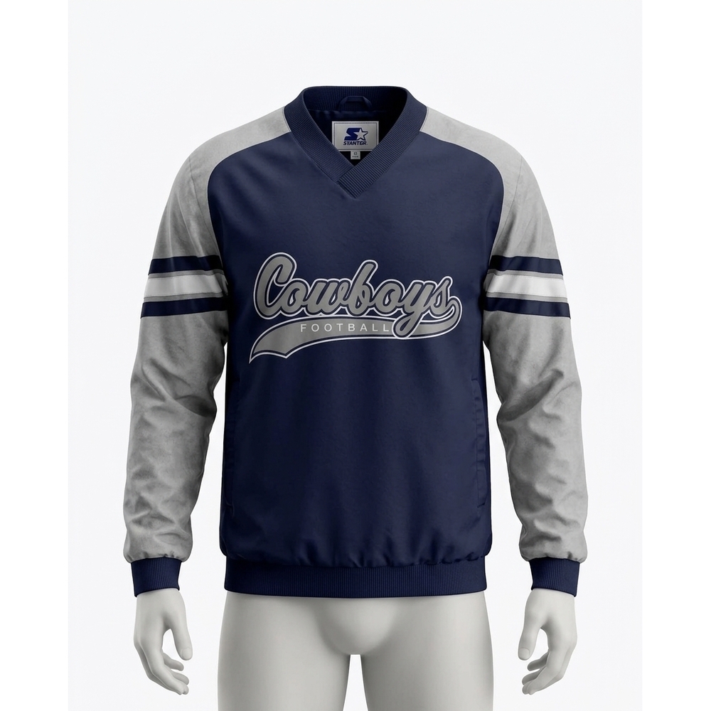 NEW STARTER men's dallas cowboys nylon pullover starter windbreaker jacket in na